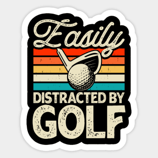 Easily Distracted By Golf T Shirt For Women Men T-Shirt Sticker